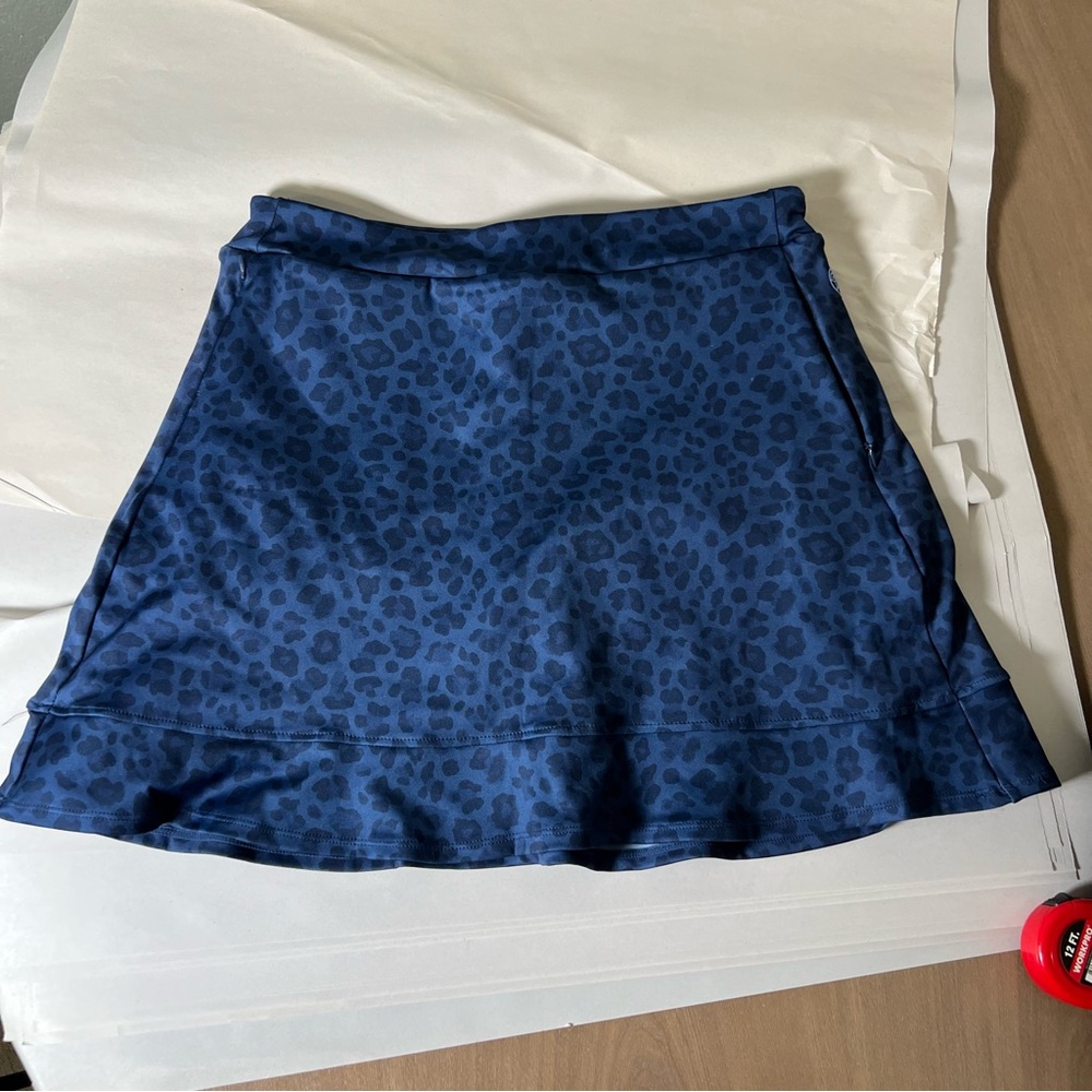 NWT Renwick Navy blue Leopard Print Skort Women’s Size Small w pockets